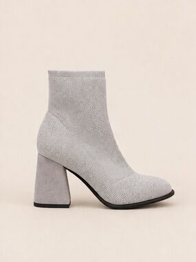 MIA Light Stretch Knit Block Heel Ankle Boots